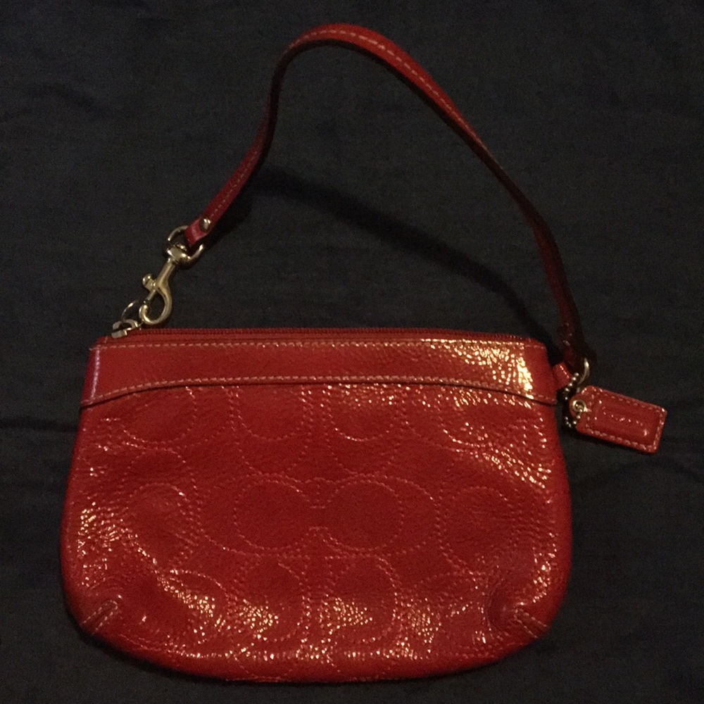 Red Coach Wristlet - Picture 2 of 3